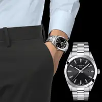 在飛比找PChome24h購物優惠-TISSOT 天梭 Gentleman 紳士石英手錶-黑/4