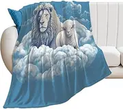 BFGWK Couch Throw Blanket No Pilling Flannel Blankets Personalized Lamb with A On The Clouds Blanket for All Seasons