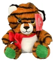 Holiday Time Tiger Cub 8 Inch Orange Black White Plush Toy NWT