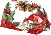 [WOSHJIUK] Working Hat 2 Pack Scrub Caps for Women,Watercolor Christmas Bird Floral,Tie Back Cap Adjustable Scrub Hat