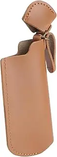 [HAWILLOSCH] 1pc Leather Flame Case Protective Cover for Daily Use Stylish Sleeve Holder Brown Fits Pockets Handbags Backpacks Versatile Elegant Design for