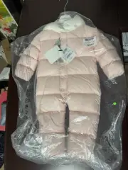Moncler Pink Kids Girls Down Snowsuit Size 18/24 Months Jumpsuit Jacket Toddler!