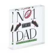 No.1 Dad Rugby Acrylic Photo Block Frame Funny Father's Day Present Sport