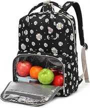 Lunch Backpack for Girls Women, Insulated Cooler 15.6 inch Laptop Backpacks, Teacher Nurse Work Backpack Waterproof College School Bookbag