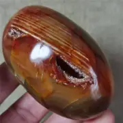 206g Natural Beautiful Charming RED Agate With Geode Sample Healinging #877