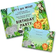 Jungle Safari Party Invitations Pack & Envelopes (WRITE ON) (Pack of 12 with envelopes)