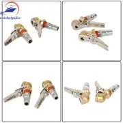 Air Tyre Chuck Ball Tire Valve Stem Lock On Clip Inflator Steel Fitting 2pcs
