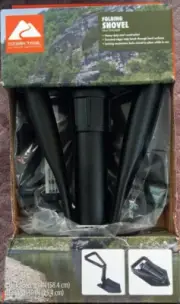Ozark Trail Folding Shovel, Heavy Duty Steel Locking Unfolded 23" Folded 10"