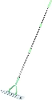 NDNCZDHC Rake for Leave, 15 Inch Garden Rake 3 Sections Dethatcher Rake, Stainless Steel Gardening Tools with Handle for Cleaning Dead Grass,