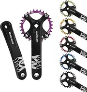 BUCKLOS 【US-Stock】 MTB 104 BCD Single Speed Crankset, Mountain Bike 170mm Square Taper Crankset with 30T Narrow Wide Teeth Chainring (Six Color), Bike Crank Arm Set