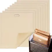 Reusable Non-Stick Toaster Bags - 8Pack 17x19cm - Large Size Toastie Bag For Toaster, Sandwich Toaster Pockets For Grilled Cheese, Panini & Pizza, Cook In The Oven Bags - BPA & Gluten-Free