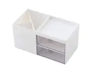 Desk Organizer And Accessories, Pencil holder, Supply Organizer With 2 Drawers, For Office,School,Room.,white