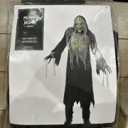 Mummy Halloween Costume Adult Medium 6-8 Mask Hooded Robe Gloves