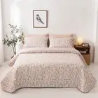 Patchwork Quilt Bedspread Coverlet Throw Rug Queen/King 100% Cotton Floral