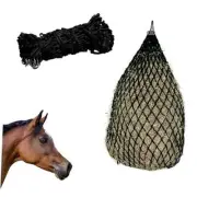 Audoloku Slow Hay Feeder Net with Bottom Ring Hay Bags for Horses 40 Inch Black
