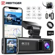 REDTIGER Dash Cam 4K Front and Rear Hardwire Kit,Polarizing Lens and SD Card