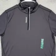 Reebok Shirt Mens Large Grey Quarter Zip Pullover Activewear Long Sleeve NEW
