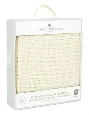 [LIVING TEXTILES] Bassinet Cotton Cellular Blanket in Natural White