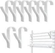 Set of 8 Hooks for Radiators, Bathroom Towel Holder, Towel Dryer Radiator, Towel Hook for Radiator, Towel Dryer Hook (White)