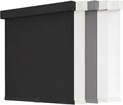 AOSKY Blackout Roller Shades Cordless Blinds for Windows, Free-Stop Shades with Valance, Thermal Insulated Fabric, UV Protection, Natural Woven Blinds for Home and Office (20" W x 72" H, Black)