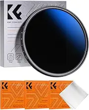 K&F Concept 72mm ND2-2000 (1-11 Stops) Variable ND Camera Lens Filter-18 Multi-Coated Adjustable Neutral Density Filter with 3 Vacuum Cleaning Cloths (K-Series)