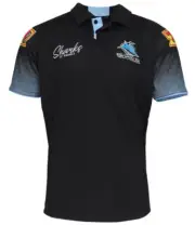 Cronulla Sharks Media Polo Size Small Available Black NRL Dynasty 21