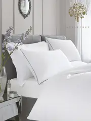 Appletree White Plain Dye 100% Cotton Duvet Cover and Pillowcase Set (215690) | $81 - $138