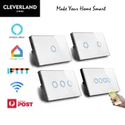 AU Approved Smart Home WiFi Light Switch Touch Panel 1/2/3/4 Gang APP Remote