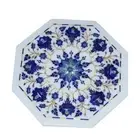12" Marble side Corner Table Top lapis Inlay floral art Handmade Work home decor