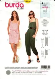 Burda Sewing Pattern 6318 Romper Jumpsuit Pattern Size US 6-18 EUR 32-44 NEW