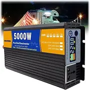 5000W Vehicles Power Inverter Pure Sine Wave 12V to 110V-120V/220V-230V DC to AC Car Inverters Converter Car Adapter for Home, Camping, RV, Off-Grid Solar,24V to 110V