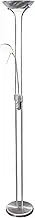 Buckley Dimmable LED Mother & Child Floor Lamp-Adjustable Flexible Gooseneck Reading Light – Satin Chrome &Opal Glass –Twin Dimmer Switch Task LED Light– 1.8m Tall Modern Standing Light for Living Room, Bedroom, Office
