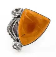 Natural Australian Mookaite 925 Solid Sterling Silver Ring Sz 6.5
