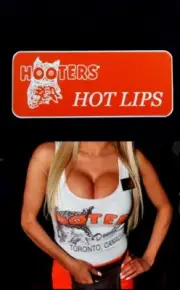 Hooters Uniform Hot Lips Name Tag Pin Back Dress Up Role Play Costume Accessory