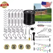 Durable 250FT Coated Stainless Steel Guide Wire for String Lights - Easy Install