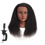 100% Real Hair Mannequin Head Training Head Cosmetology Manikin Practice B