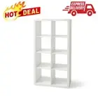 8-Cube Storage Organizer, White, Open-Back Design Adjustable Vertical/Horizontal