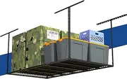 GIOTORENT 3x6FT Heavy Duty Overhead Garage Storage Rack - Adjustable Ceiling Shelving with 520lbs Weight Capacity, Metal Garage Organization System, Black