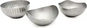 TDYBASE 4Inch Stainless Steel Decorative Bowl Irregular Retro Elegance Home Decor Countertop Organizer for Candy,Nut, Jewelry, Key,Candle Plate Holder (3PCS)