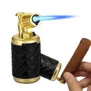 Lubinski 1 Jet Flame Torch Cigar Lighter Punch Windproof Butane Gift Box Black