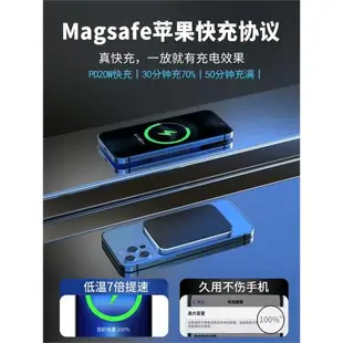 磁吸無線充電寶magsafe快充14pro適用蘋果20000毫安超大容量超薄小巧便攜移動電源專用式iPhone14充電迷你彥