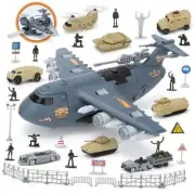 Military Airplane Toy, Army Toys Fighter Jet with 8 Vehicles, Army Men Trucks