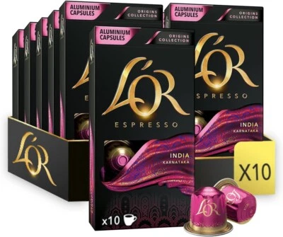 L'OR Origins India Intensity 10 Nespresso Compatible Coffee Pods Pack of 10, 100