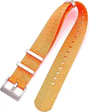 MGHN NATO Strap Multiple Colors Simple Solid Color Nylon Watch Strap Breathable Nylon Strap 20mm 22mm 24mm (Color : Orange, Size : 22mm)