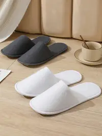 在飛比找松果購物優惠-5雙舒適一次性拖鞋飯店民宿居家皆適用加厚防滑拉毛設計 (8.