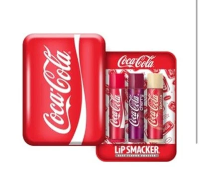 Lip Smacker Coca-Cola 3PC Lip Balm Tin Classic Coke, Cherry Coke, & Vanilla Coke