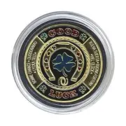 Card Guard - Horseshoe Clover Leaf Shamrock Good Luck GOLD Poker Protector *
