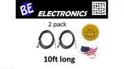 10Ft XLR 3P Female to 1/4 Unbalanced Microphone Cable 2x
