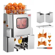 VEVOR Commercial Orange Juicer Machine, 120W Automatic Juice Extractor, Stainless Steel Orange Squeezer 20 Oranges/Minute, with Pull-Out Filter Box, S