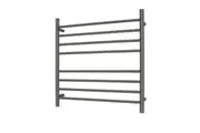 Radiant RTR06 Round Bar Heated Towel Rail - 750 x 750mm - Gun Metal Grey - Stainless Steel- Bottom Left/Top Right Wiring
